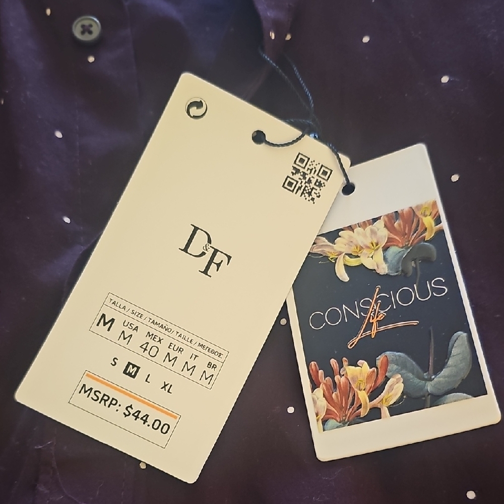 Denim & Flower Dark Purple Button Down Shirt - Picture 2 of 4